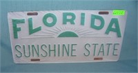 Florida the Sunshine State License plate size retr