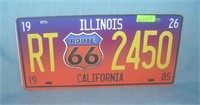 Route 66 License plate size retro style sign