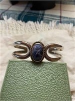 Sterling Mexico Cuff Bracelet - Sodalite