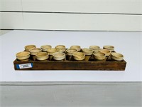 Wooden Double Tray w/Terracotta Flower Pots
