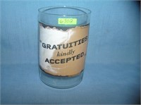 Glass Gratuities Kindly Accepted container