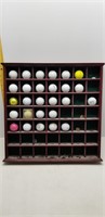 Golf-Ball Wall Display 18"x18" w/27 balls included