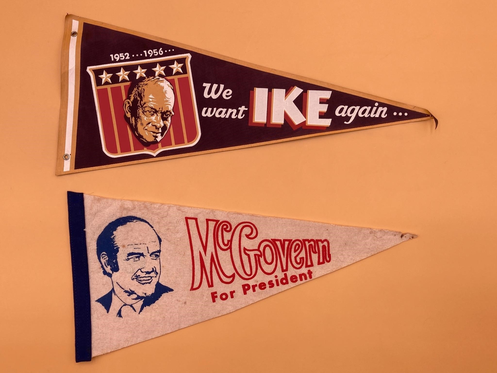 Eisenhower & McGovern Campaign Pennants