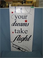 Let your dreams take flight all wood art sign