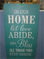 In our home all wood decorative wood art sign