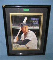 Mickey Mantle heros of the game framed NY Yankees