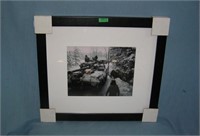 Battle of the Bulge matted and framed photo
