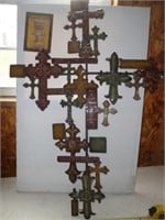 Ornate Press Metal Inspirational Large Wall Cross