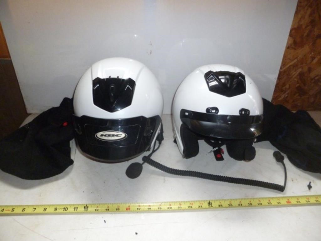 2pc KBC Motorcycle Helmets w/ Bluetooth Head Sets
