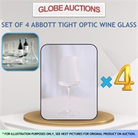 SET OF 4 ABBOTT TIGHT OPTIC WINE GLASS