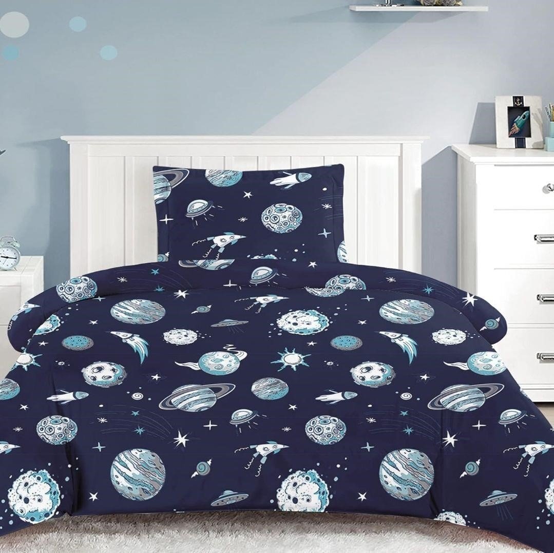 KIDS TWIN SIZE DOUVET COVER PLANETS