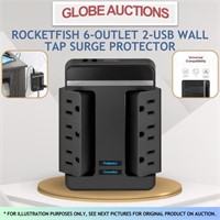 ROCKETFISH 6-OUTLET 2-USB WALL TAP SURGE PROTECTOR