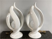 Midcentury Modern Ceramic Wave Lamps
