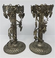 Silver Plate Grapevine Candleholders