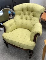 Button Upholstered Arm Chair