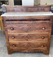 Marble Top Dresser with Grain Paint