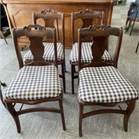 Cottage Chairs with Check Upholstery