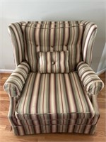 Stripped Skirted Accent Arm Chair