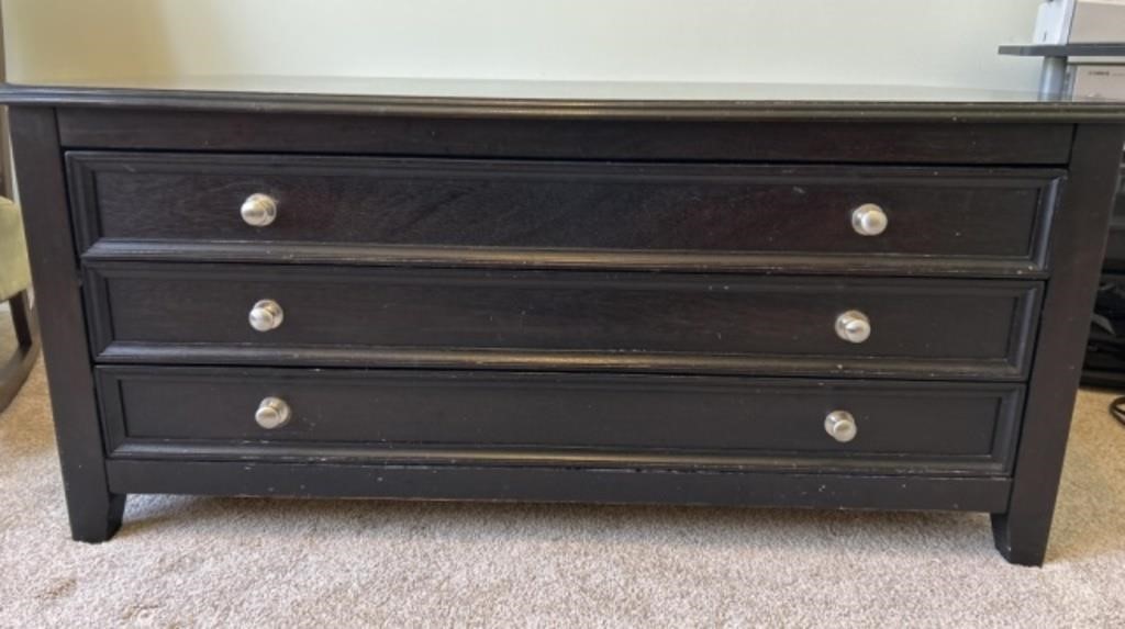 Black Coffee Table with Drawers