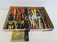 2 Trays of Pliers & Screwdrivers