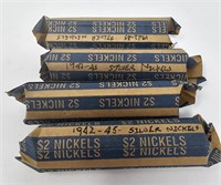 Four Rolls "Wartime Silver Nickels"
