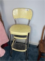 Vintage yellow Costco kitchen stool