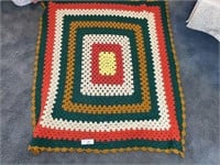 Vintage Handmade crocheted afgan