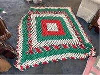 Vintage handmade crocheted comforter