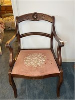 Vintage upholstered rosewood chair