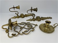 Brass Sconces and Candleholder