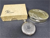 Vintage Compacts Silver Tone and Elgin Sterling