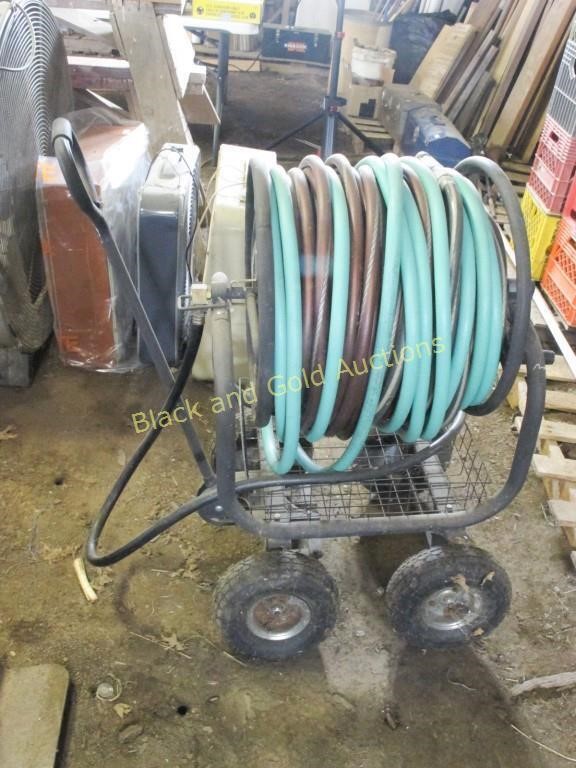 Rolling Hose Cart With Large Quantity Of Hose