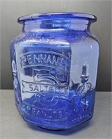 Large Blue Glass Planters Jar