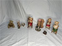 Various mini bear figurines