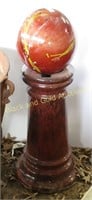 10 Inch Glass Gazing Ball On Pottery Base