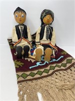 Romanian Wood Dolls and Knitted Cloth