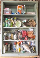 Green Metal Shelf And Contents