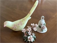 Hand Painted and Signed Fenton Bird