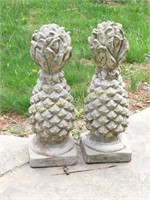 Pair Of 25 Inch Tall Concrete Pineapples