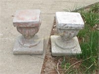 Pair Of Small Concrete Pedestals