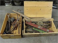 2 Wooden Boxes of Vintage Tools