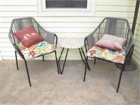 Two Patio Chairs With Matching Round Table