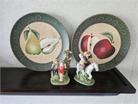 Apple Plates and Normal Rockwell Figures