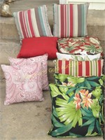 10 Assorted Patio Cushions And Pillows