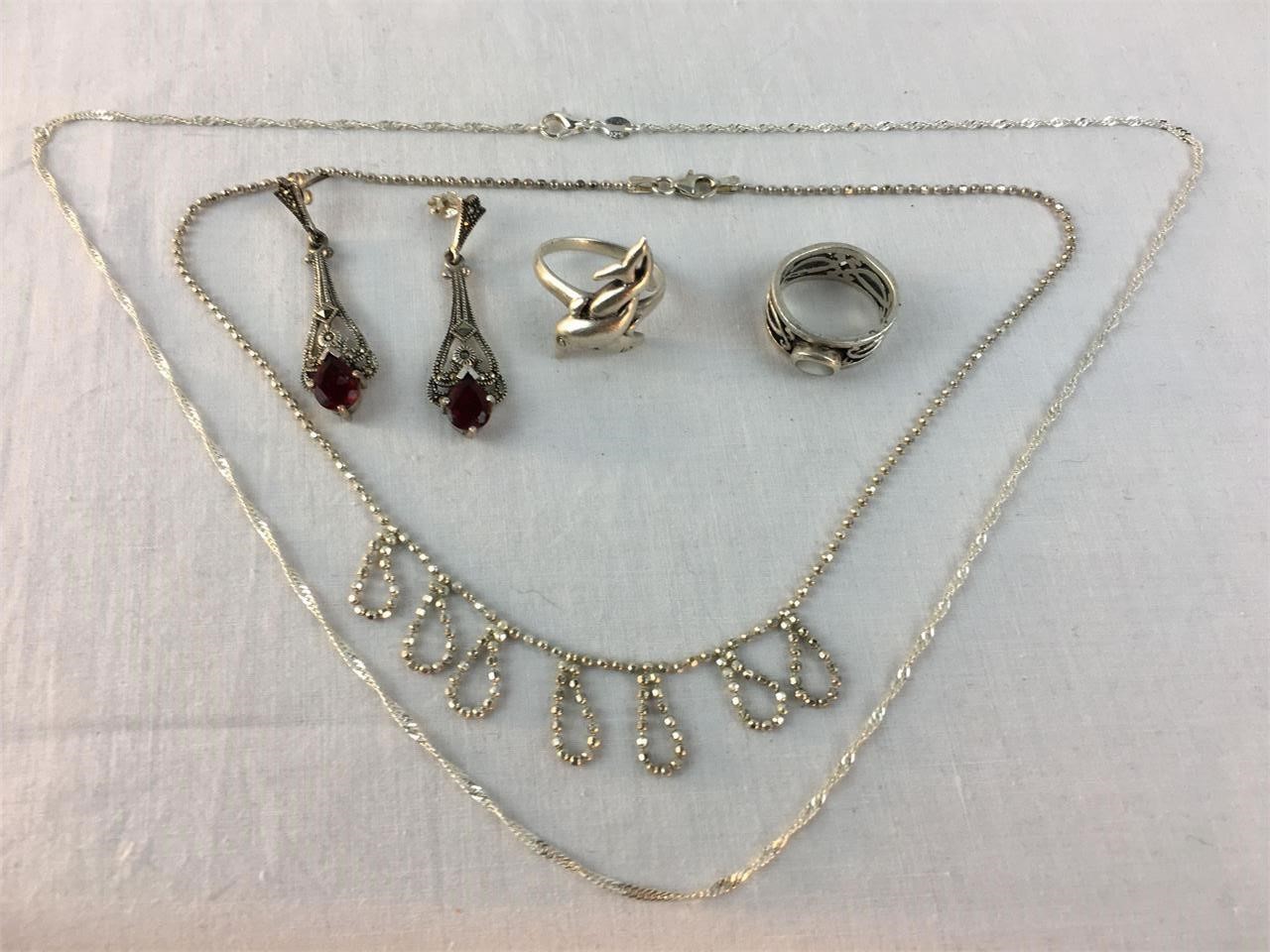 Lot of sterling silver jewelry