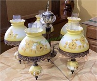 Gorgeous vintage hurricane lamp chandelier comes