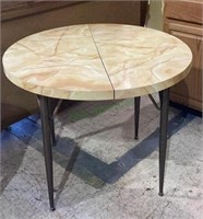 Mid century oval Formica table with marble
