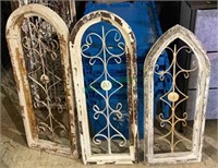 Lot of three metal and wood architectural pieces -