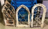 Lot of three wood and metal architectural pieces -