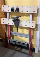 Sears brand workbench/vise combo of metal and